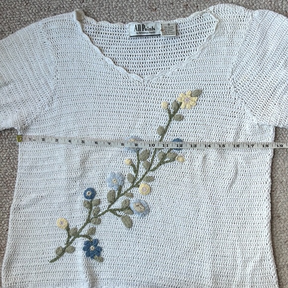 Vintage All Points ramie/cotton sweater jersey S-M - Picture 6 of 7